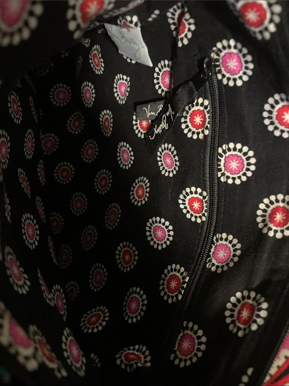 Vera Bradley Black Paisley Floral Crossbody with Bright Accents
